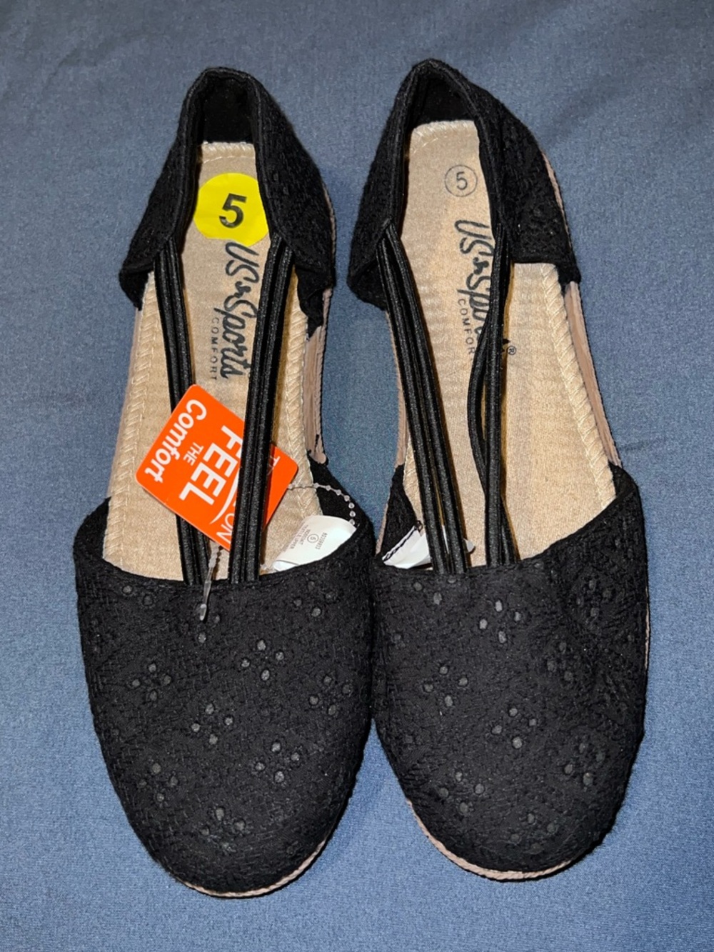 Women Black crocheted espadrille shoes